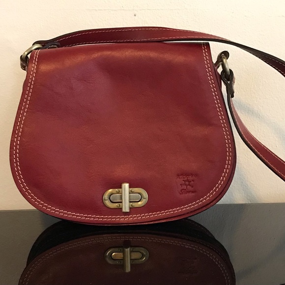 Artigianino Red Italian Leather Handbag New - Picture 1 of 7